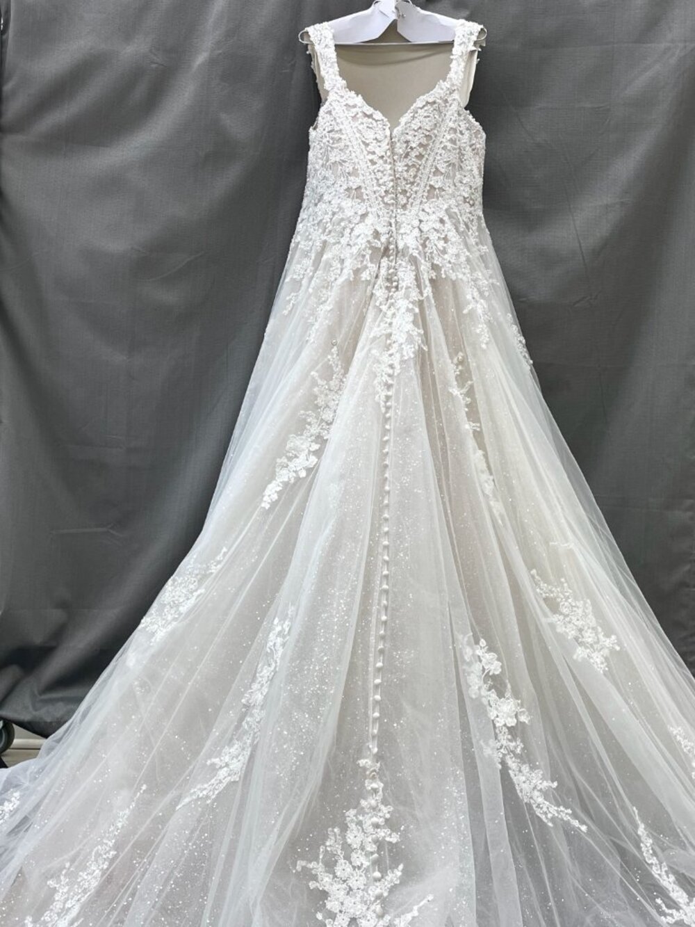 Allure Bridals Plus Size Glitter Lace A-Line Wedding Gown - Picture 2 of 10